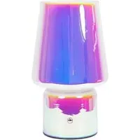 Hanya Iridescent Rechargeable LED Portable Table Lamp - Multi, Glass