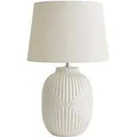 Harrison Large Table Lamp with Taper Shade - White
