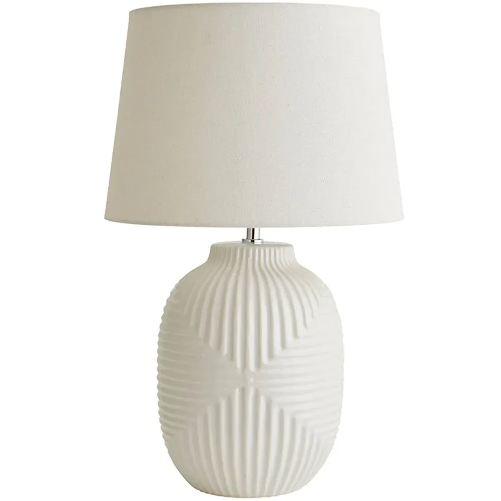 Harrison Large Table Lamp with Taper Shade - White