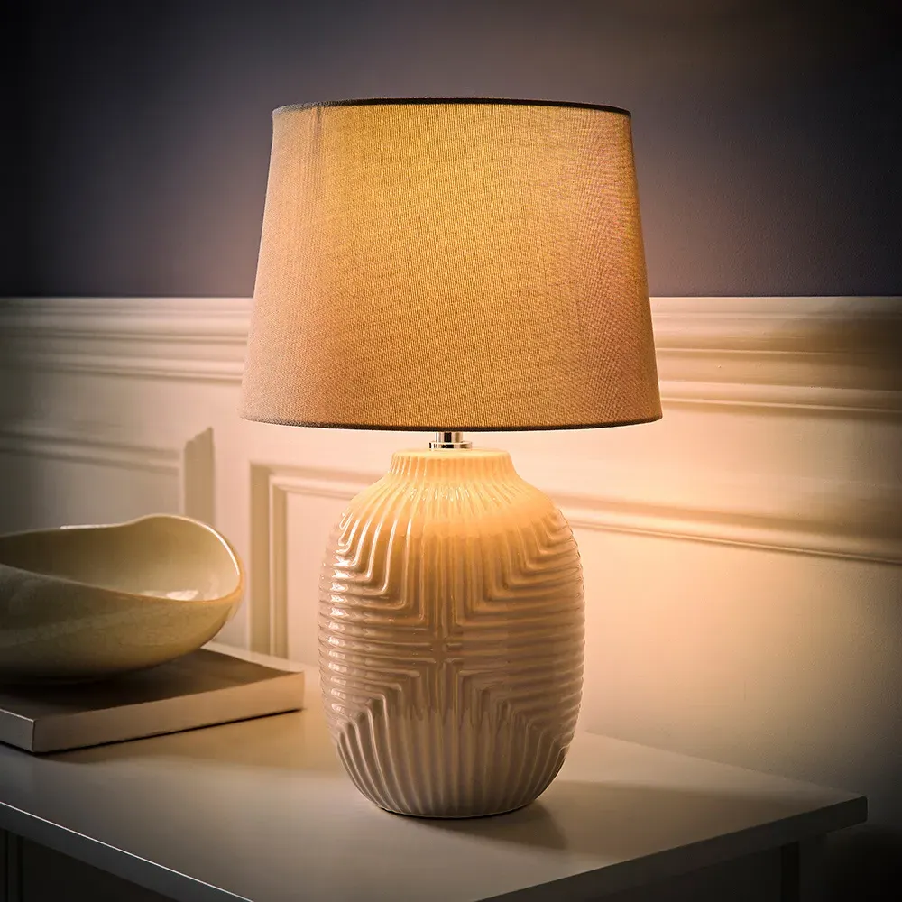Harrison Medium Table Lamp with Tapered Shade - Grey