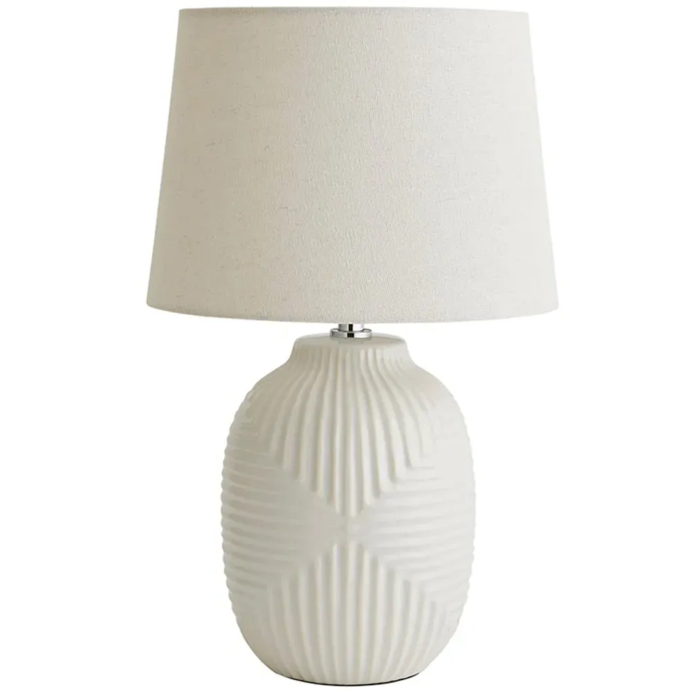 Harrison Medium Table Lamp with Tapered Shade - White