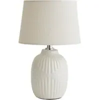 Harrison Small Table Lamp with Taper Shade - White