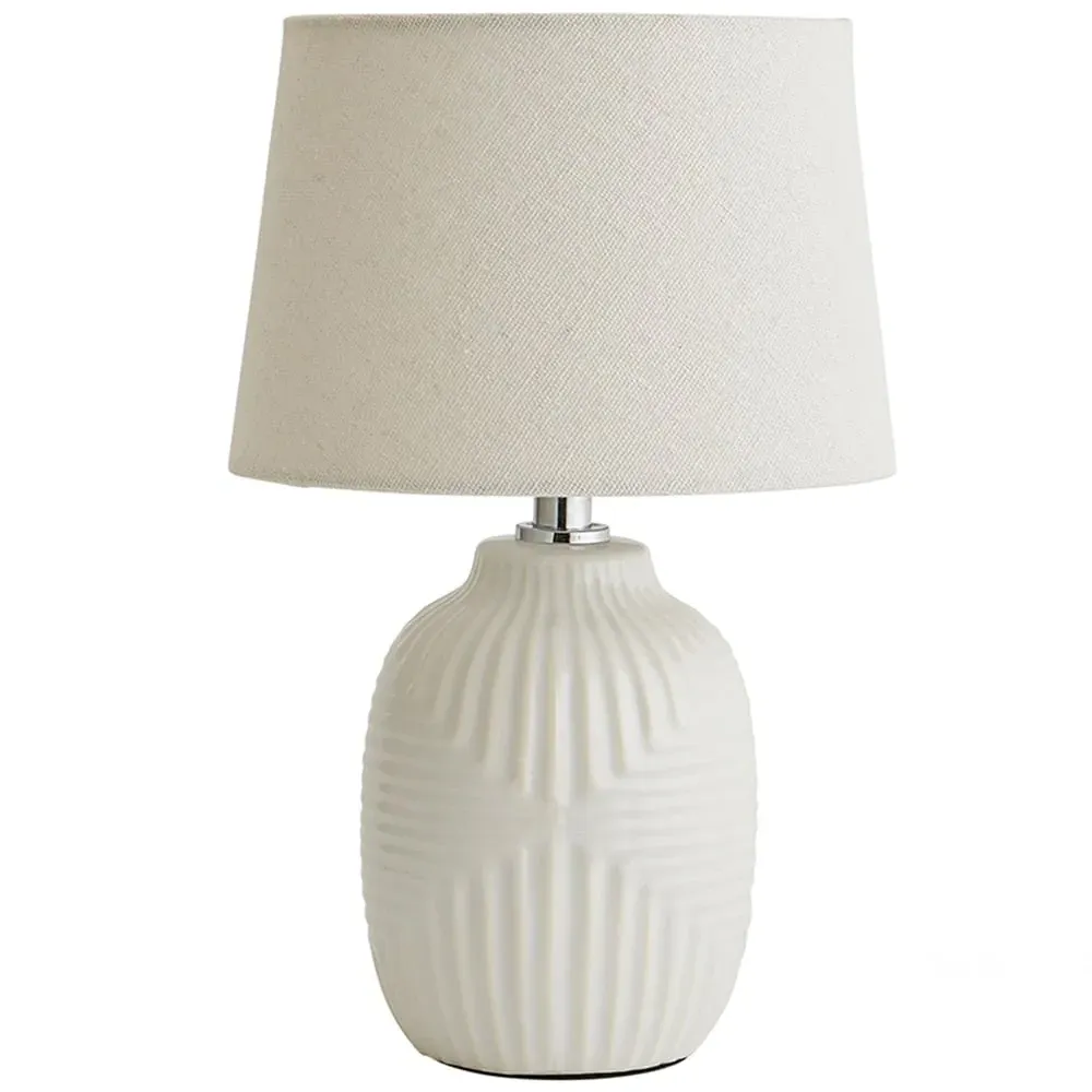 Harrison Small Table Lamp with Taper Shade - White image