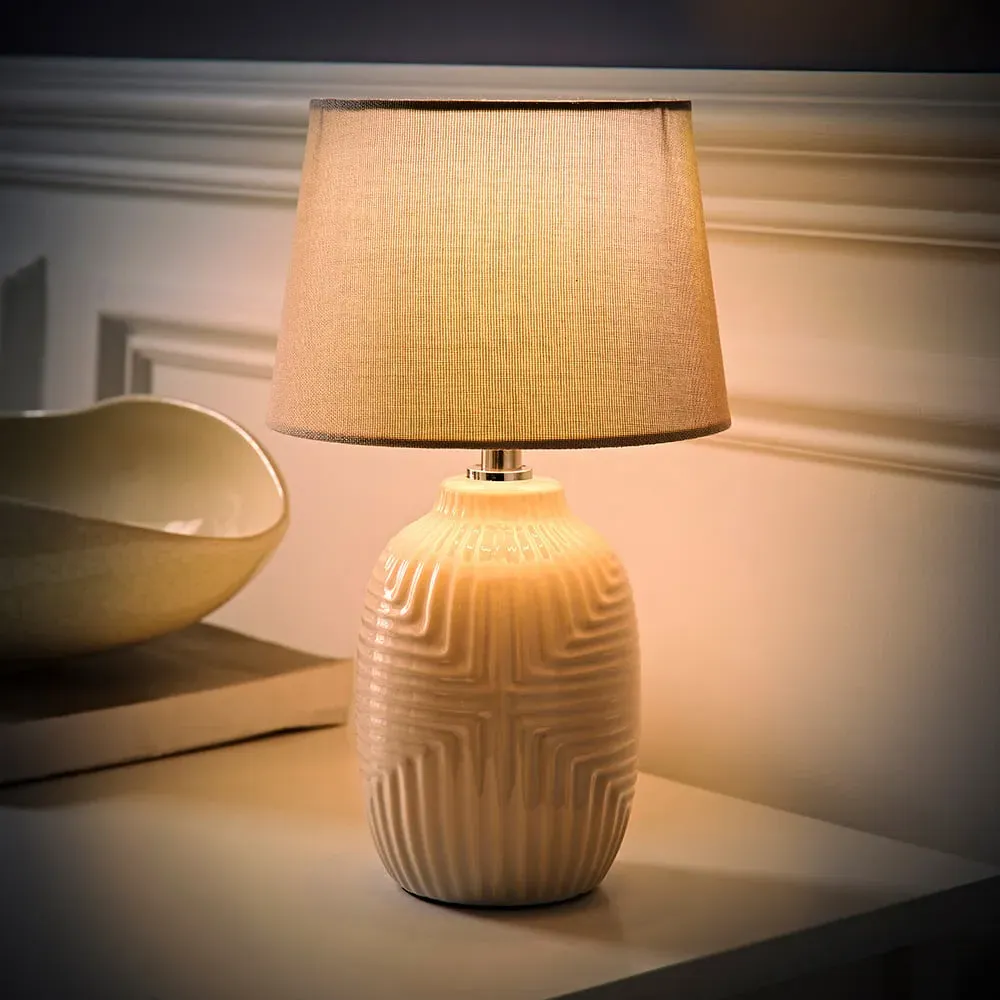 Harrison Small Table Lamp with Tapered Shade - Grey