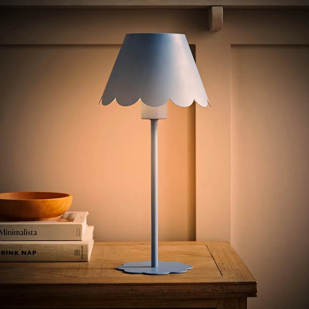Hattie Scallop Rechargeable Table Lamp - Blue