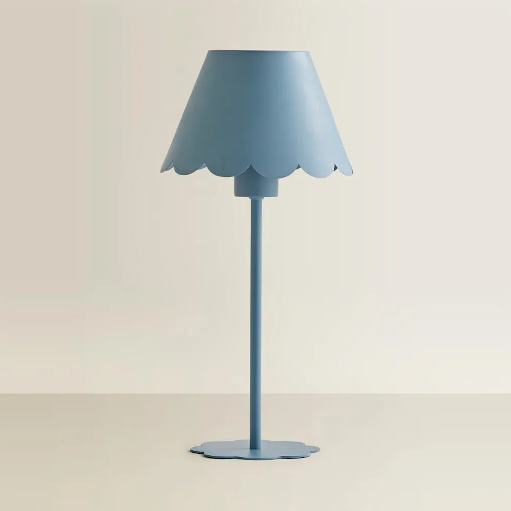 Hattie Scallop Rechargeable Table Lamp - Blue