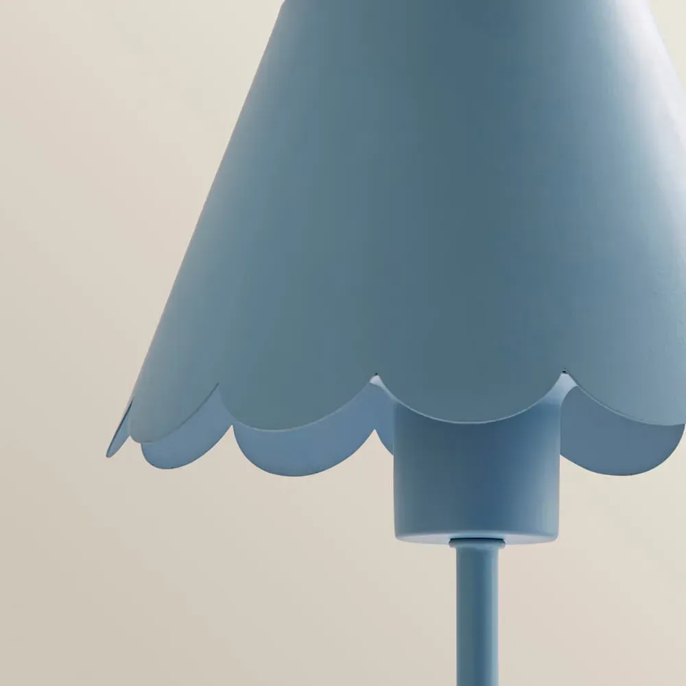 Hattie Scallop Rechargeable Table Lamp - Blue