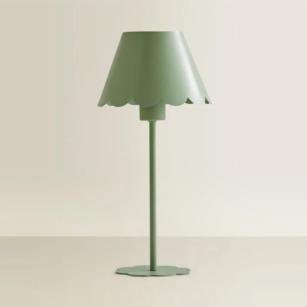 Hattie Scallop Rechargeable Table Lamp - Green