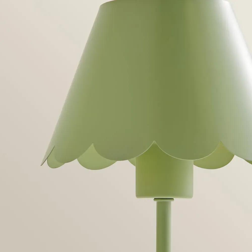 Hattie Scallop Rechargeable Table Lamp - Green