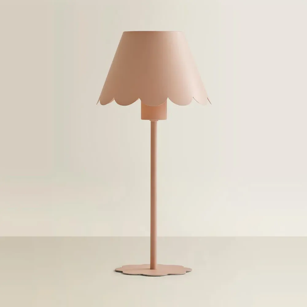 Hattie Scallop Rechargeable Table Lamp - Pink