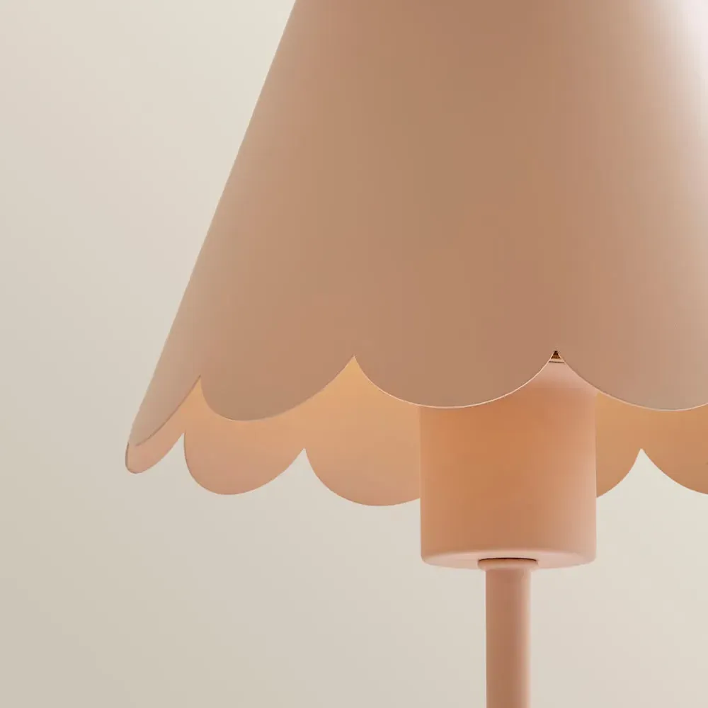 Hattie Scallop Rechargeable Table Lamp - Pink