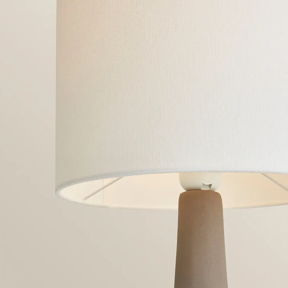 Hayley Squat Base Table Lamp - Grey, Ceramic