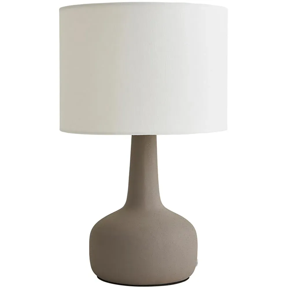 Hayley Squat Base Table Lamp - Grey, Ceramic