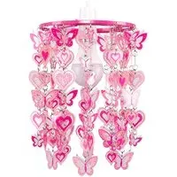 Hearts and Butterflies Pendant Light Shade - Pink