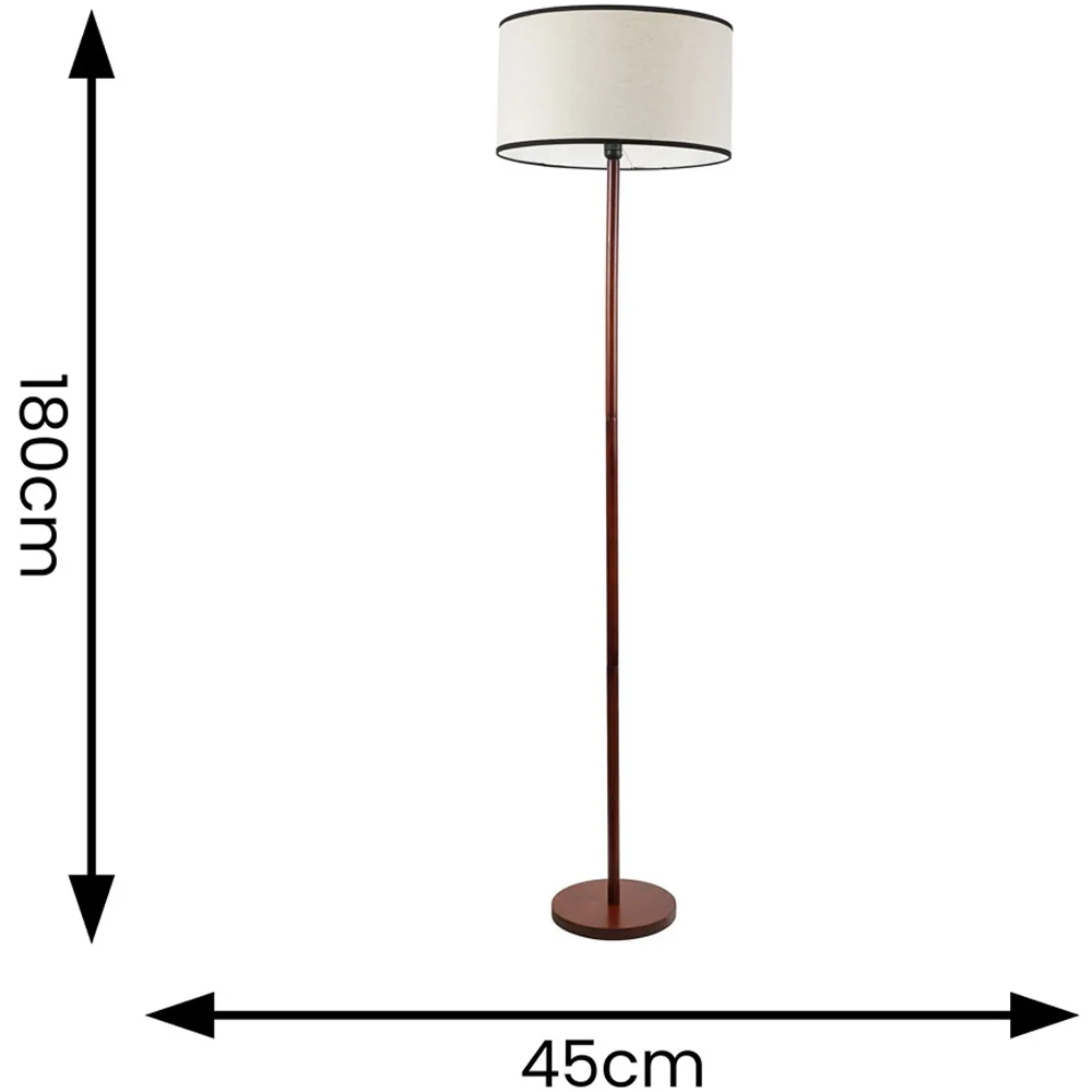 Heather Drum Shade Floor Lamp - Cream, Wood