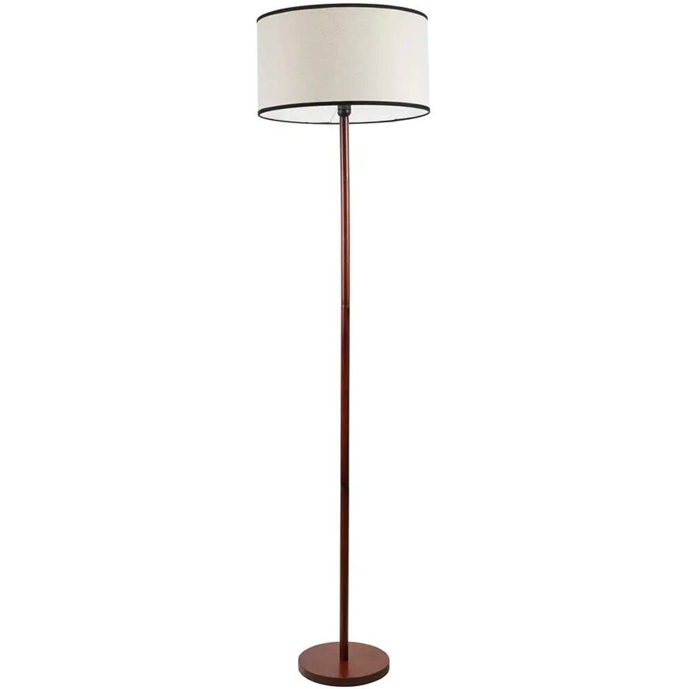 Heather Drum Shade Floor Lamp - Cream, Wood image