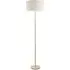 Heather Drum Shade Floor Lamp with White Trim - Cream, Wood