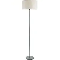 Heather Drum Shade LED Floor Lamp - Grey, Light Grey Wood