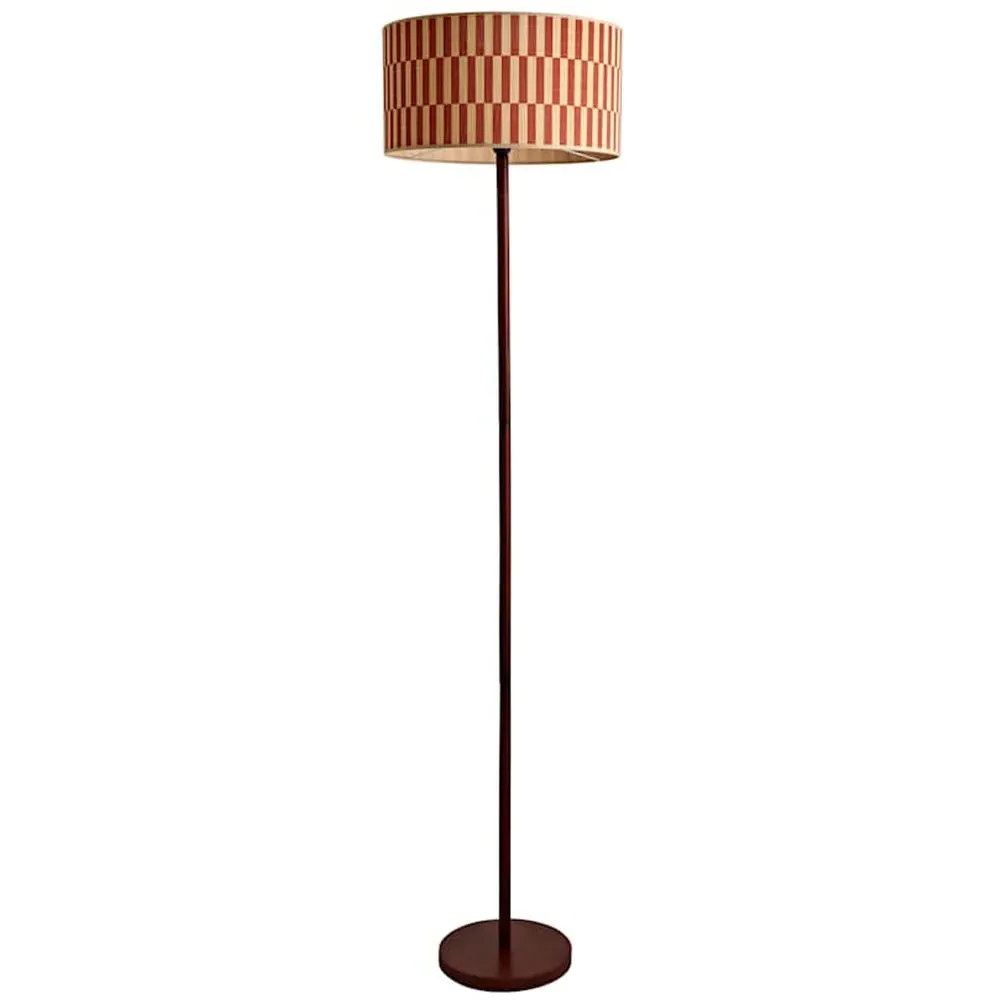 Heather Floor Lamp - Orange, Dark Wood