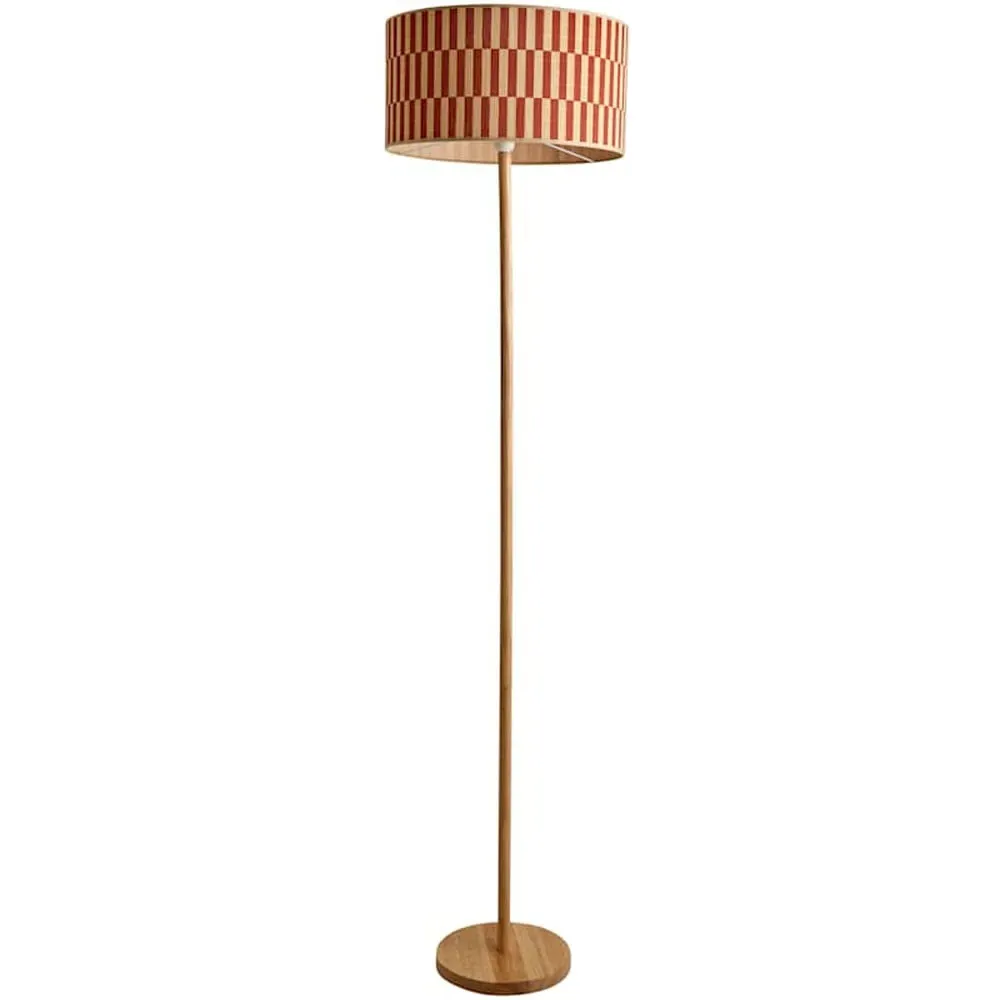 Heather Floor Lamp - Orange, Light Wood