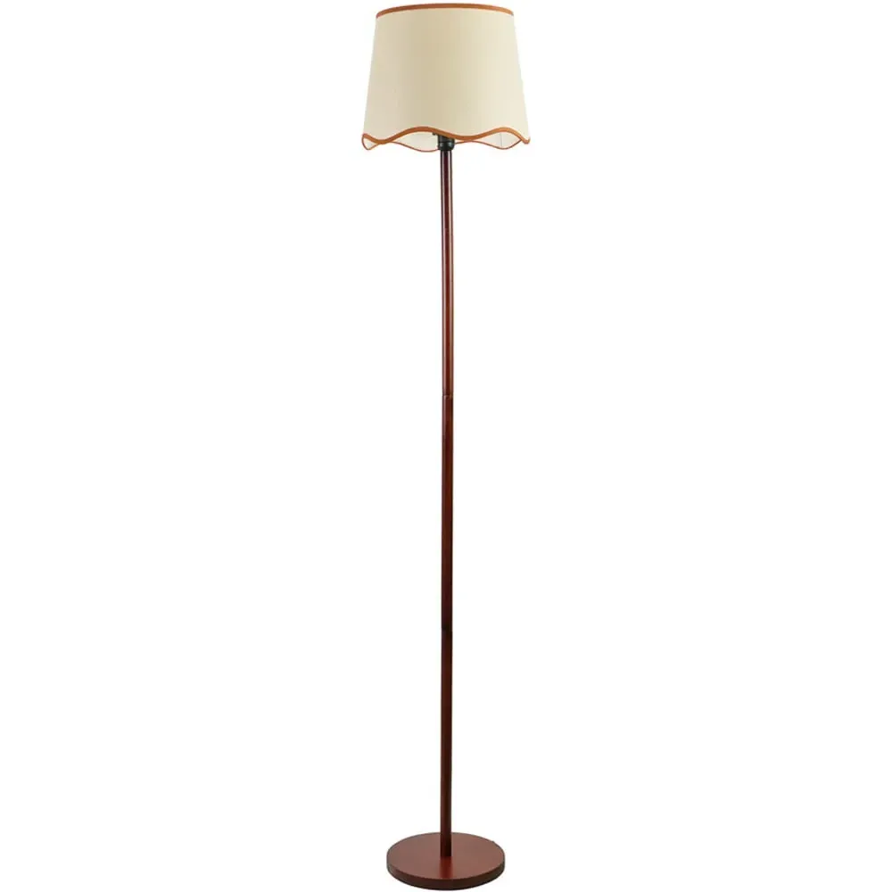 Heather Scallop LED Floor Lamp - Cream, Wood