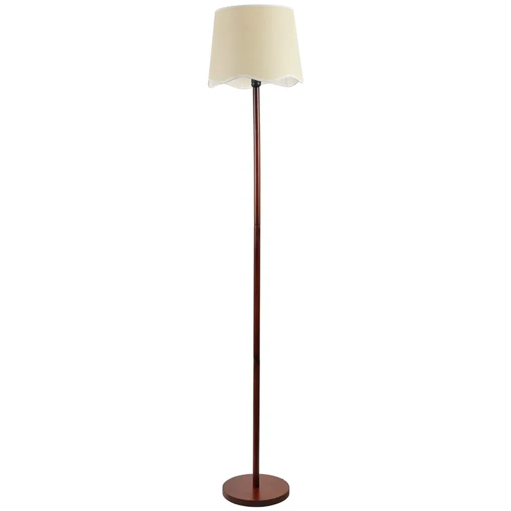 Heather Scallop LED Floor Lamp - Cream, Wood