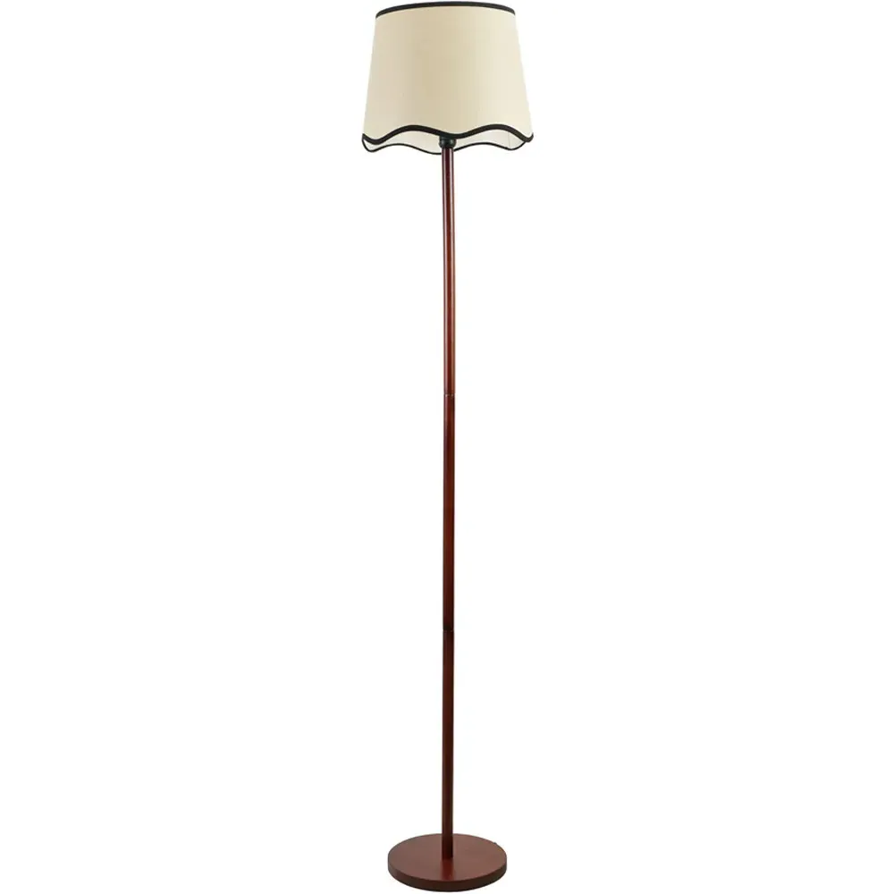 Heather Scallop LED Floor Lamp - Cream, Wood image