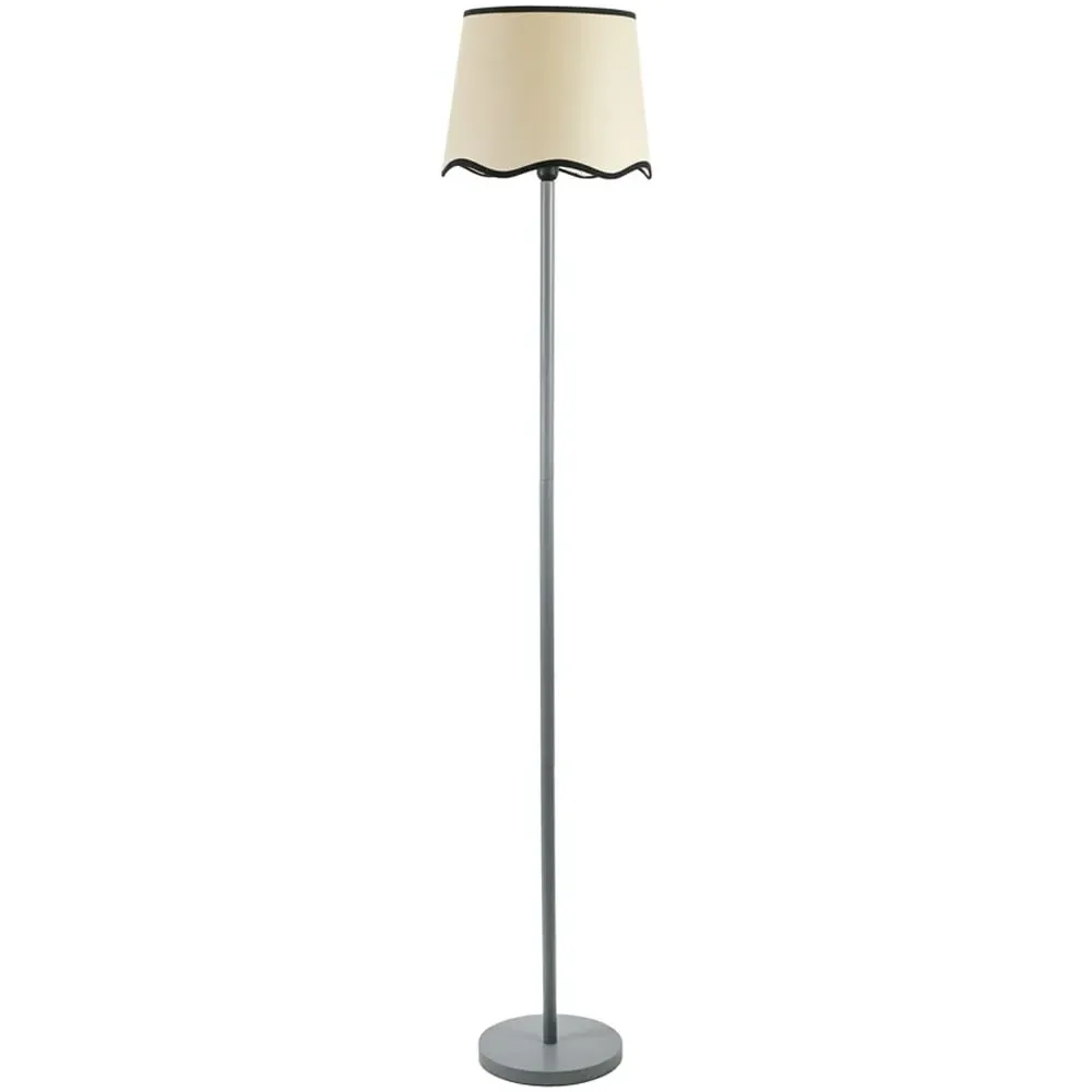 Heather Scallop LED Floor Lamp - Grey, Wood