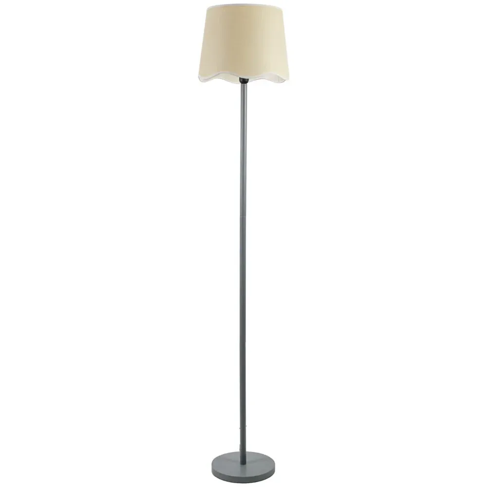 Heather Scallop LED Floor Lamp - Grey, Wood
