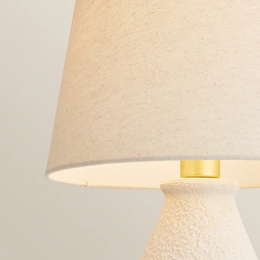 Helena Taper Shade LED Table Lamp - Cream, Ceramic