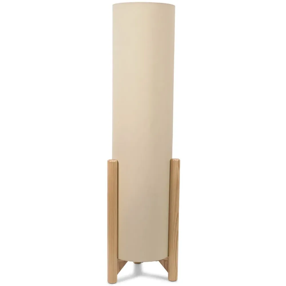 Henry Tall Midi LED Floor Lamp - Cream, Fabric
