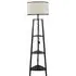 Hiru 3 Shelf Floor Lamp with Black Trim Shade - Black