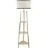 Hiru 3 Shelf Floor Lamp with Black Trim Shade - Cream