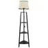 Hiru 3 Shelf Floor Lamp with Scallop Shade - Black