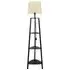 Hiru 3 Shelf Floor Lamp with Scallop Shade - Black