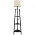 Hiru 3 Shelf Floor Lamp with Scallop Shade - Black