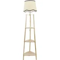 Hiru 3 Shelf Floor Lamp with Scallop Shade - Cream