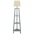 Hiru 3 Shelf Floor Lamp with Scallop Shade - Grey