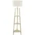 Hiru 3 Shelf Floor Lamp with White Trim Shade - Cream
