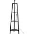Hiru 3 Shelf Tripod Floor Lamp Base with Storage - Black