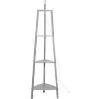 Hiru 3 Shelf Tripod Floor Lamp Base with Storage - Grey