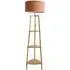 Hiru Tripod Floor Lamp with Shelves - Orange, Bamboo