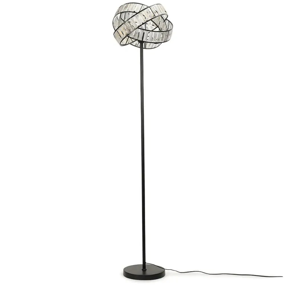 Hudson Tortoise Shell Intertwined LED Floor Lamp - Black