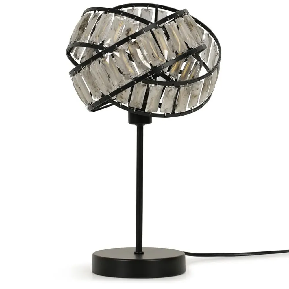 Hudson Tortoise Shell Intertwined LED Table Lamp - Black image