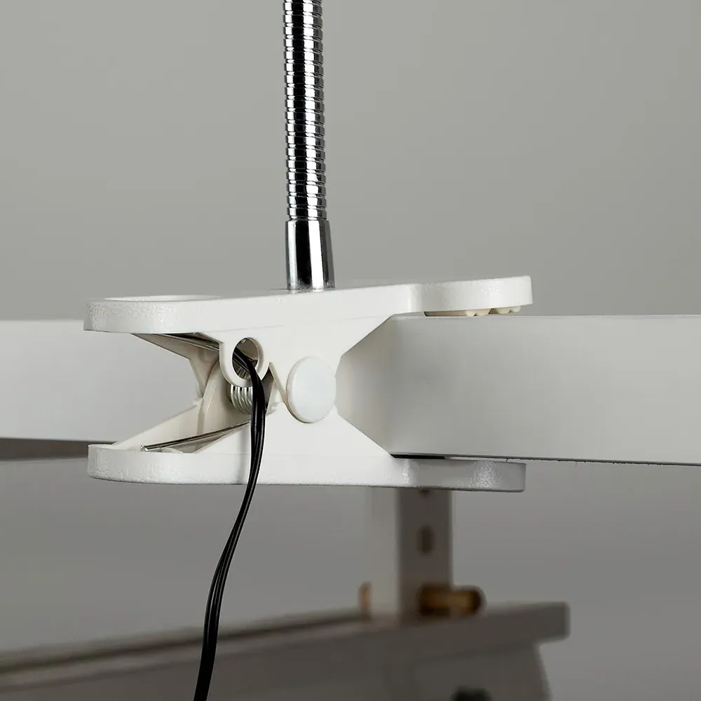 Huey Clip On LED Desk Lamp - White