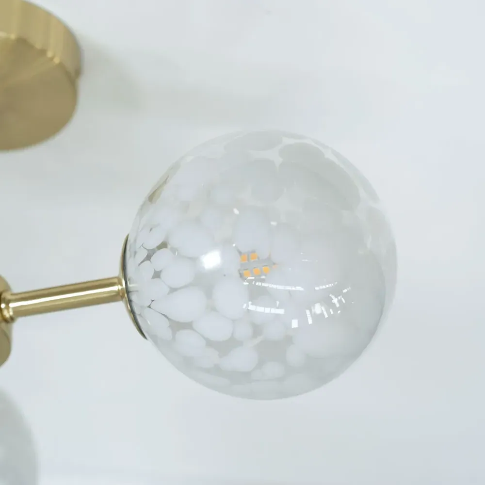 India 3 Way Confetti Glass Flush LED Ceiling Light - Gold