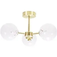 India 3 Way Confetti Glass Flush LED Ceiling Light - Gold