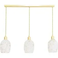 India Confetti Glass 3 Drop LED Ceiling Pendant - Gold