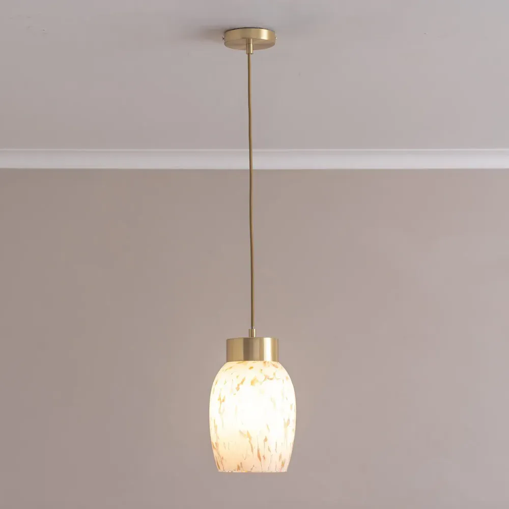 India Confetti Glass Ceiling Pendant Light - Gold