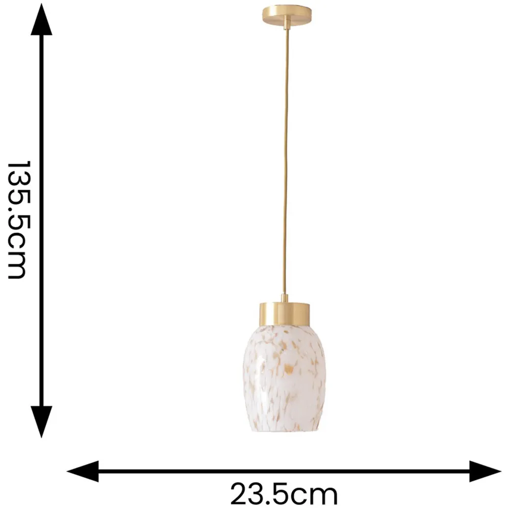 India Confetti Glass Ceiling Pendant Light - Gold